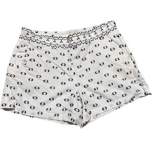 Anthropologie Hei Hei Lexie Black White Embroidered Shorts Size 8 Side Zip